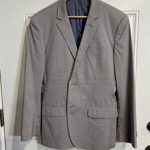 H&M Grey Check Suit Size 40R Slim Fit